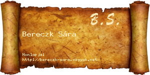 Bereczk Sára névjegykártya
